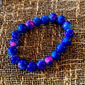 Cute galaxy glass bead bracelet